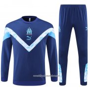 Sweatshirt Trainingsanzug Olympique Marsella 2022 Blau