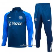 Sweatshirt Trainingsanzug Manchester United 2023/2024 Blau
