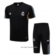 Trainingsanzug Real Madrid Kurzarm 2023/2024 Schwarz - Pantalon Corto