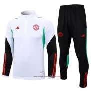 Sweatshirt Trainingsanzug Manchester United Kinder 2023/2024 WeiB