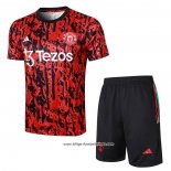 Trainingsanzug Manchester United Kurzarm 2023/2024 Rot - Pantalon Corto