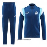 Jacke Trainingsanzug Olympique Marsella Kinder 2023/2024 Blau