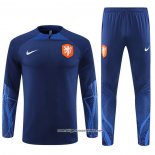 Sweatshirt Trainingsanzug Niederlande 2022/2023 Blau Oscuro