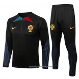 Sweatshirt Trainingsanzug Portugal 2022/2023 Schwarz