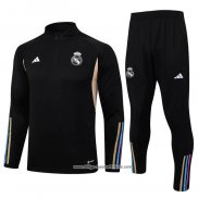 Sweatshirt Trainingsanzug Real Madrid 2023/2024 Schwarz