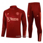 Sweatshirt Trainingsanzug Manchester United 2023/2024 Rot